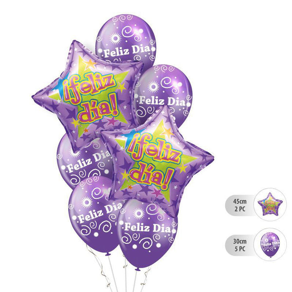 SET DE GLOBOS FELIZ DIA 7PCS