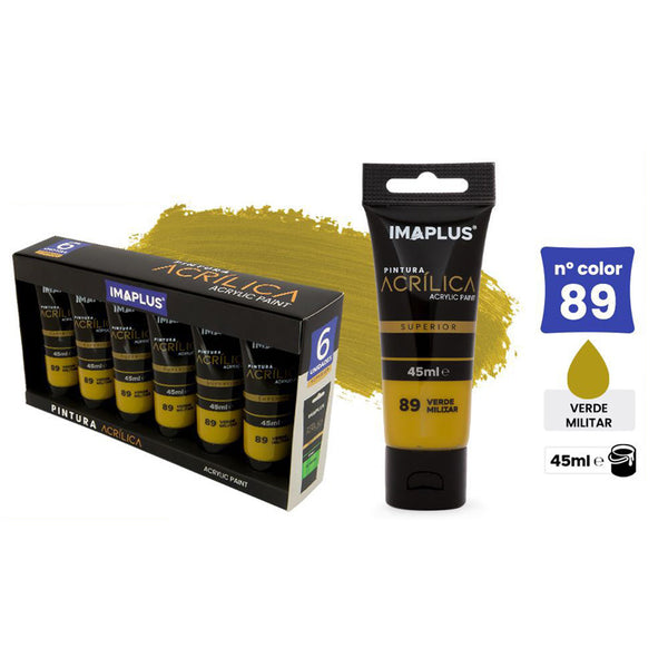 PINTURA ACRÍLICA SUPERIOR COLOR VERDE MILITAR 45ML