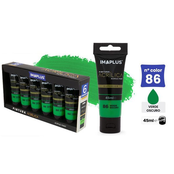 PINTURA ACRÍLICA SUPERIOR COLOR VERDE OSCURO 45ML