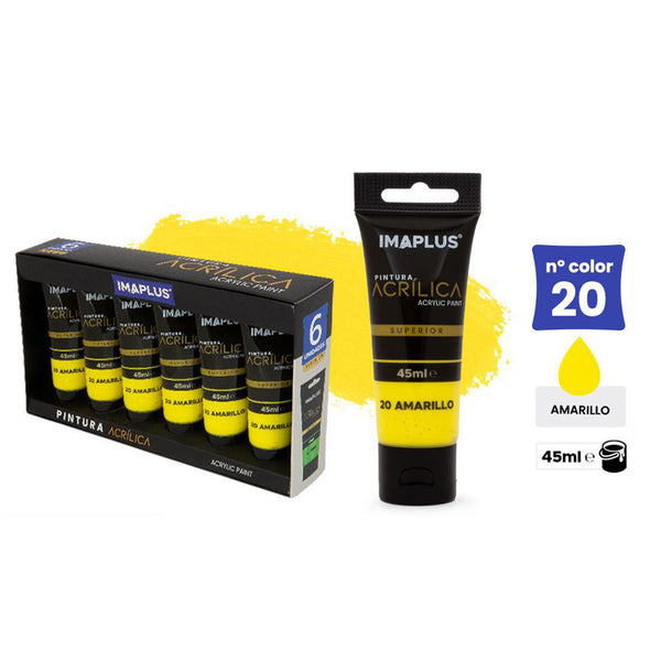PINTURA ACRÍLICA SUPERIOR COLOR AMARILLO 45ML