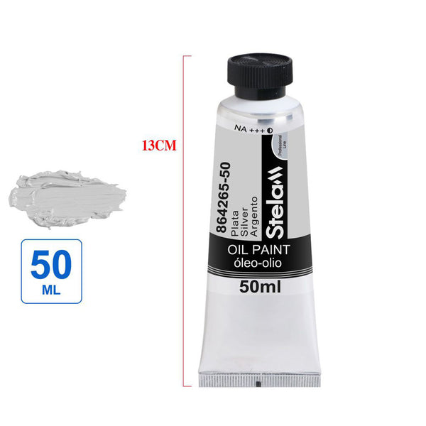 PINTURA ÓLEO COLOR PLATA 50ML